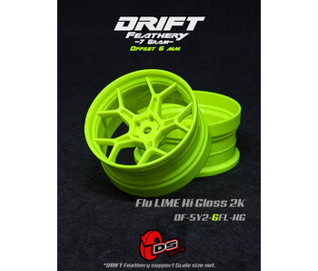 DS Racing DF 5Y Spoke Wheel (2) / Flu Lime Hi Gloss 2K / 6mm