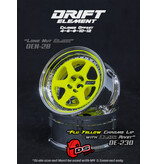 DS Racing Drift Element 6 Spoke Wheel Adj. Offset (2pcs) / Flu Yellow Face / Chrome Lip with Black Rivets