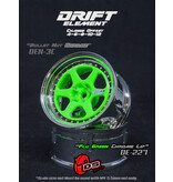 DS Racing Drift Element 6 Spoke Wheel Adj. Offset (2pcs) / Flu Green Face / Chrome Lip