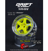 DS Racing Drift Element 5 Spoke Wheel Adj. Offset (2pcs) / Flu Yellow Face / Chrome Lip