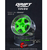 DS Racing Drift Element 5 Spoke Wheel Adj. Offset (2pcs) / Flu Green Face / Chrome Lip