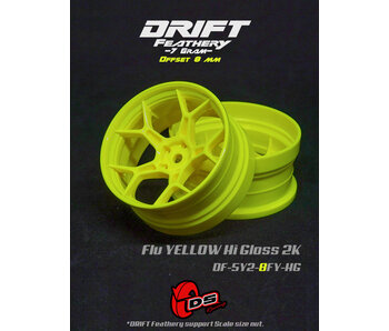 DS Racing DF 5Y Spoke Wheel (2) / Flu Yellow Hi Gloss 2K / 8mm