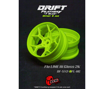 DS Racing DF 5Y Spoke Wheel (2) / Flu Lime Hi Gloss 2K / 8mm