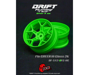 DS Racing DF 5Y Spoke Wheel (2) / Flu Green Hi Gloss 2K / 8mm