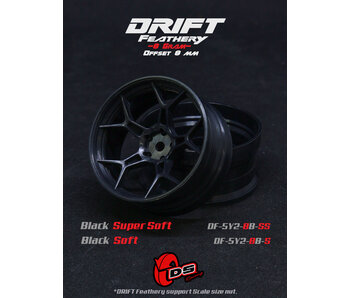 DS Racing DF 5Y Spoke Wheel (2) / Black Super Soft / 8mm