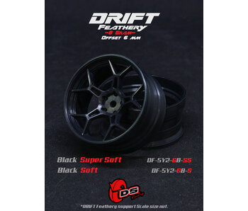 DS Racing DF 5Y Spoke Wheel (2) / Black Super Soft / 6mm