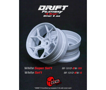DS Racing DF 5Y Spoke Wheel (2) / White Super Soft / 8mm