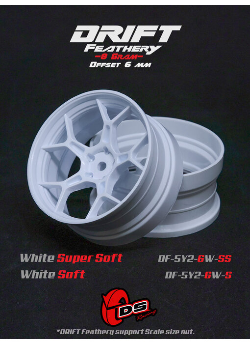 DS Racing DF 5Y Spoke Wheel (2) / White Super Soft / 6mm