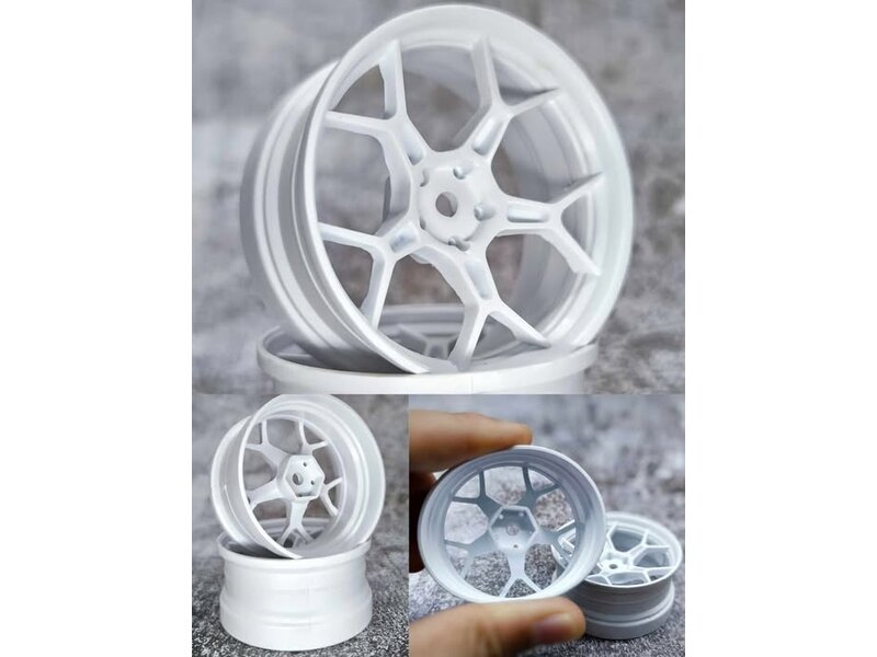 DS Racing Drift Feathery 5Y Spoke Wheel (2pcs) / White Super Soft / +6mm offset