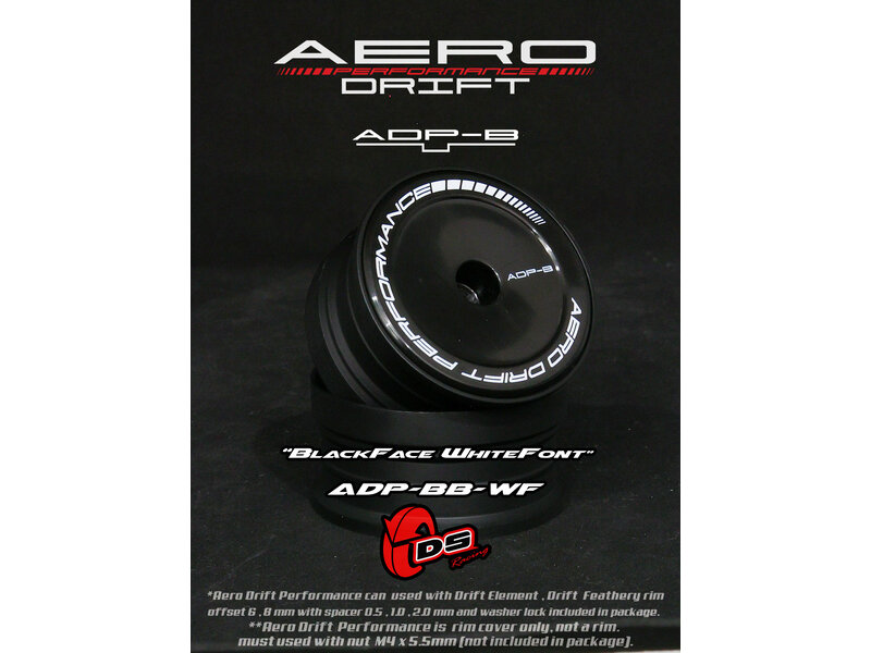 DS Racing Aero Drift Performance Wheel Cover for Drift Element Wheel / Design: Flat / Color: Black Face