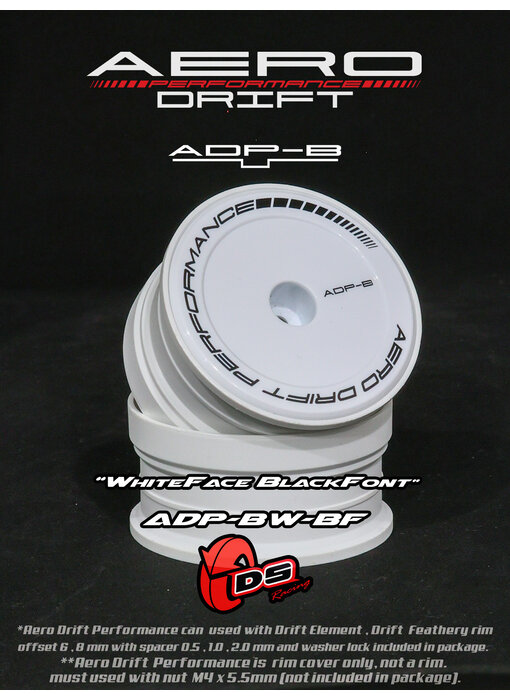DS Racing Aero Drift Perf. Wheel Cover for DE Wheel / Flat / White Face