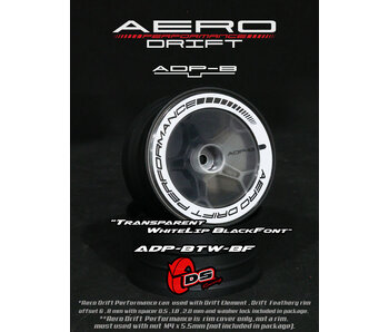 DS Racing Aero Drift Perf. Wheel Cover for DE Wheel / Flat / Transparent / White Lip