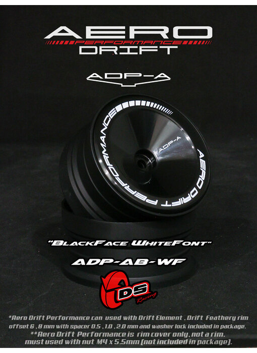 DS Racing Aero Drift Perf. Wheel Cover for DE Wheel / Sloped / Black Face