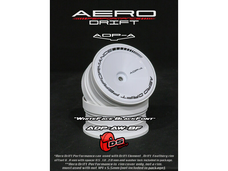 DS Racing Aero Drift Performance Wheel Cover for Drift Element Wheel / Design: Sloped / Color: White Face