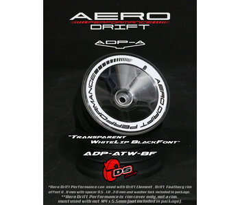 DS Racing Aero Drift Perf. Wheel Cover for DE Wheel / Sloped / Transparent / White Lip
