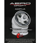 DS Racing Aero Drift Performance Wheel Cover for Drift Element Wheel / Design: Sloped / Color: Transparent / Black Lip