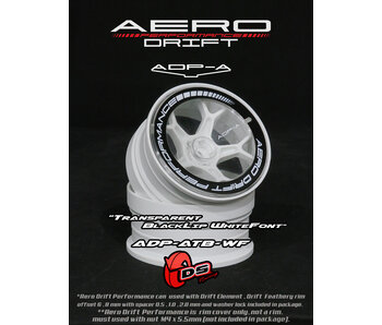 DS Racing Aero Drift Perf. Wheel Cover for DE Wheel / Sloped / Transparent / Black Lip
