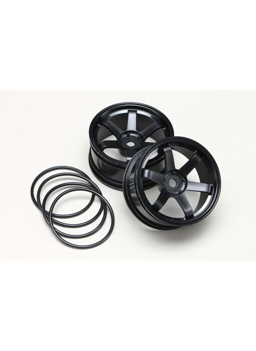 Yokomo 6 Spoke Drift Wheel - Black (2pcs)