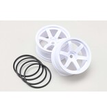 Yokomo 6 Spoke Drift Wheel - White (2pcs)
