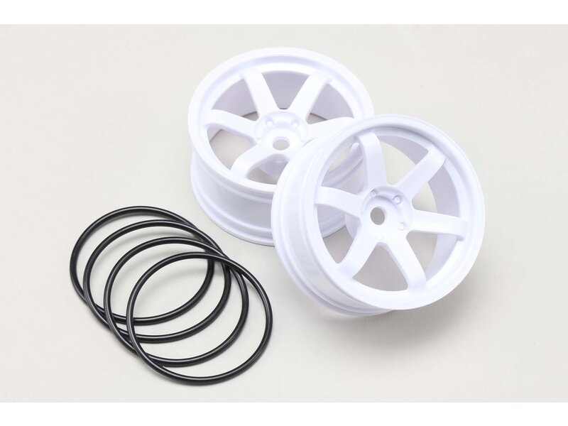 Yokomo 6 Spoke Drift Wheel - White (2pcs)