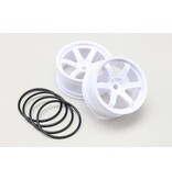 Yokomo 6 Spoke Drift Wheel - White (2pcs)
