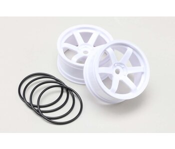 Yokomo 6 Spoke Drift Wheel - White (2pcs)