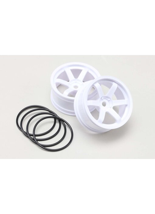 Yokomo 6 Spoke Drift Wheel - White (2pcs)