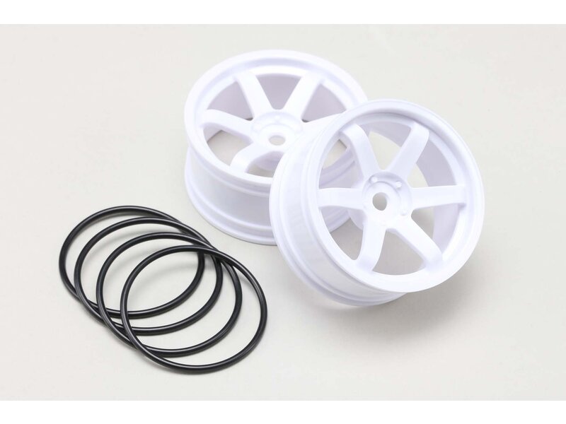 Yokomo 6 Spoke Drift Wheel - White (2pcs)