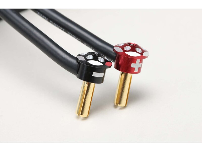 Yokomo RP-121P4 - Aluminum Battery Plug Cap Set φ4 Red & Black