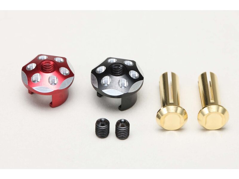 Yokomo RP-121P4 - Aluminum Battery Plug Cap Set φ4 Red & Black