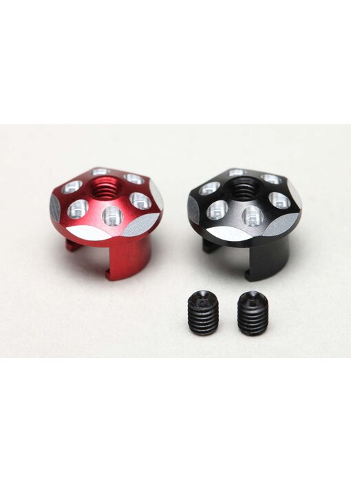 Yokomo Aluminum Battery Plug Caps Red & Black