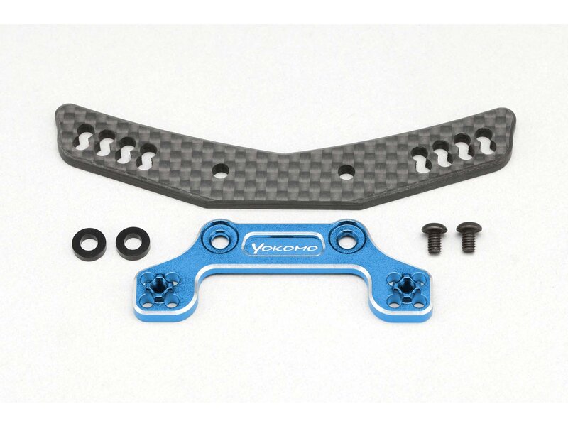 Yokomo Y2-017AGBL - Hybrid Front Shock Tower (Carbon/Aluminum) for YD-2 / Blue