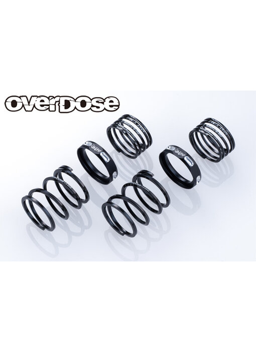 Overdose 4Edge Twin Spring 1.2-2050 φ1.2, 5.0 Coil, 20mm with Helper Spring / Black (2)