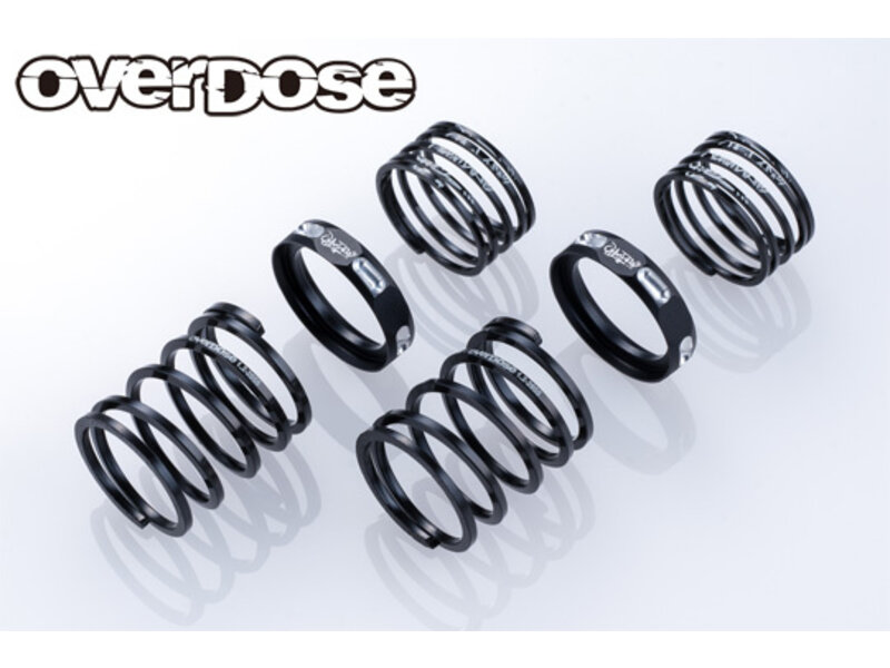 Overdose 4Edge Twin Spring 1.2-2055 φ1.2, 5.5 Coil, 20mm with Helper Spring / Color: Black (2pcs)