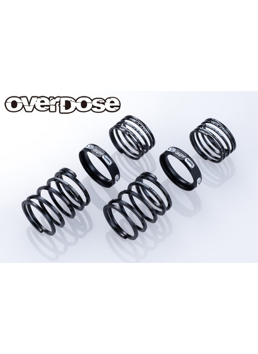 Overdose 4Edge Twin Spring 1.2-2060 φ1.2, 6.0 Coil, 20mm with Helper Spring / Black (2)