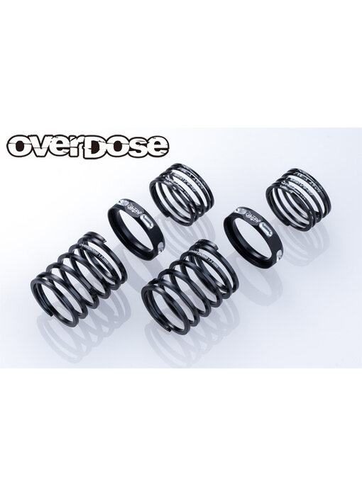 Overdose 4Edge Twin Spring 1.2-2070 φ1.2, 7.0 Coil, 20mm with Helper Spring / Black (2)