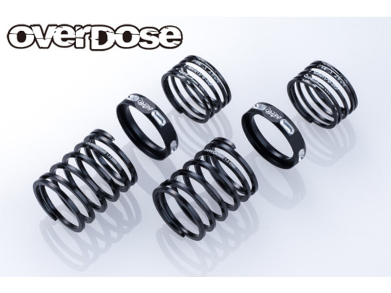 Overdose 4Edge Twin Spring 1.2-2070 φ1.2, 7.0 Coil, 20mm with Helper Spring / Color: Black (2pcs)