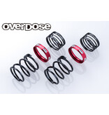 Overdose 4Edge Twin Spring 1.2-2045 φ1.2, 4.5 Coil, 20mm with Helper Spring / Color: Red (2pcs)