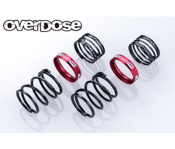 Overdose 4Edge Twin Spring 1.2-2045 φ1.2, 4.5 Coil, 20mm with Helper Spring / Red (2)