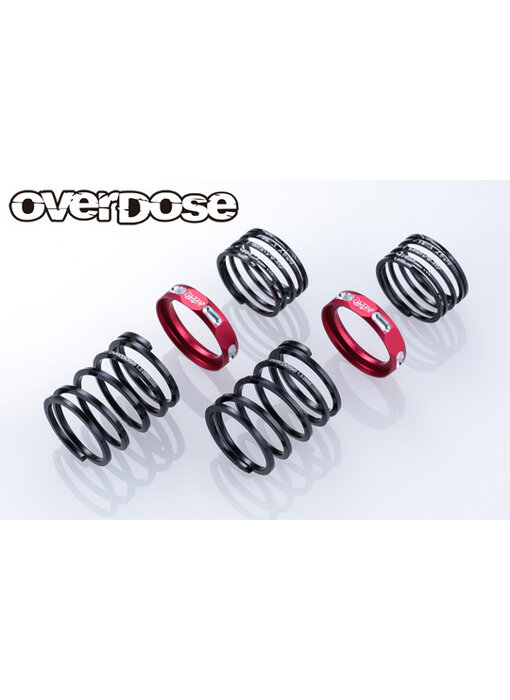 Overdose 4Edge Twin Spring 1.2-2055 φ1.2, 5.5 Coil, 20mm with Helper Spring / Red (2)
