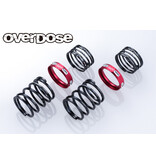 Overdose 4Edge Twin Spring 1.2-2060 φ1.2, 6.0 Coil, 20mm with Helper Spring / Color: Red (2pcs)