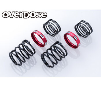 Overdose 4Edge Twin Spring 1.2-2060 φ1.2, 6.0 Coil, 20mm with Helper Spring / Red (2)