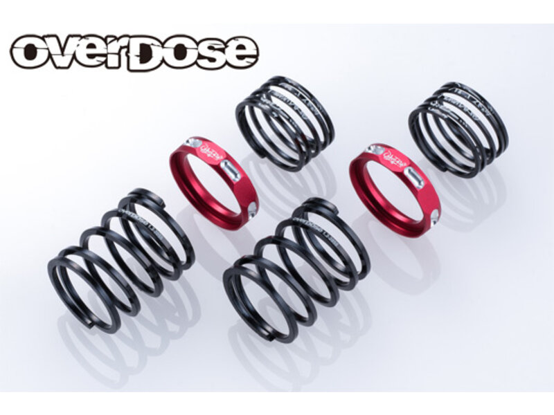 Overdose 4Edge Twin Spring 1.2-2060 φ1.2, 6.0 Coil, 20mm with Helper Spring / Color: Red (2pcs)