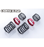 Overdose 4Edge Twin Spring 1.2-2065 φ1.2, 6.5 Coil, 20mm with Helper Spring / Color: Red (2pcs)