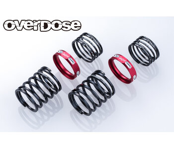 Overdose 4Edge Twin Spring 1.2-2070 φ1.2, 7.0 Coil, 20mm with Helper Spring / Red (2)
