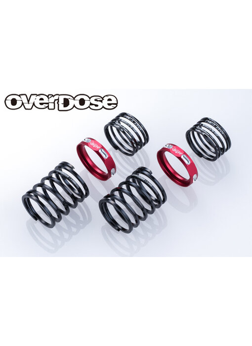 Overdose 4Edge Twin Spring 1.2-2070 φ1.2, 7.0 Coil, 20mm with Helper Spring / Red (2)