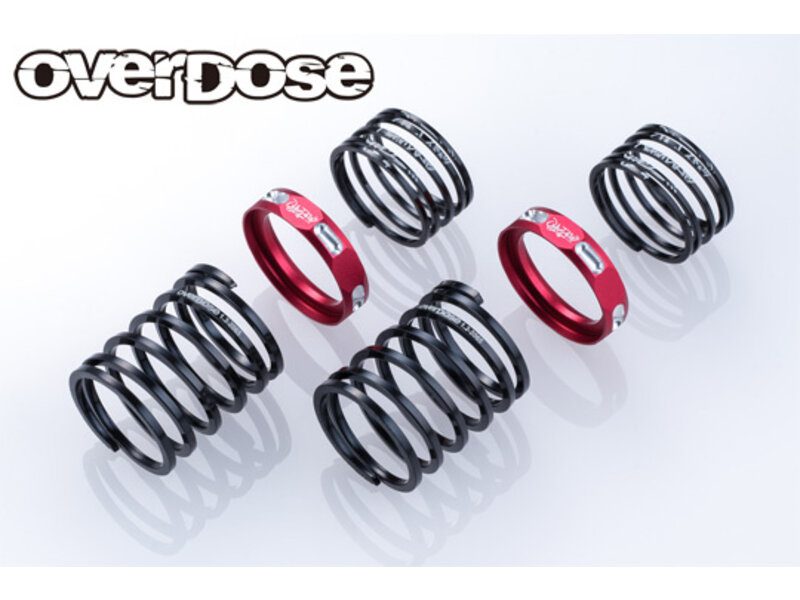 Overdose 4Edge Twin Spring 1.2-2070 φ1.2, 7.0 Coil, 20mm with Helper Spring / Color: Red (2pcs)