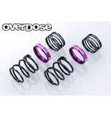 Overdose 4Edge Twin Spring 1.2-2045 φ1.2, 4.5 Coil, 20mm with Helper Spring / Color: Purple (2pcs)