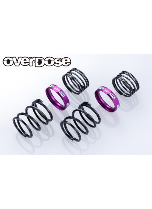 Overdose 4Edge Twin Spring 1.2-2045 φ1.2, 4.5 Coil, 20mm with Helper Spring / Purple (2)