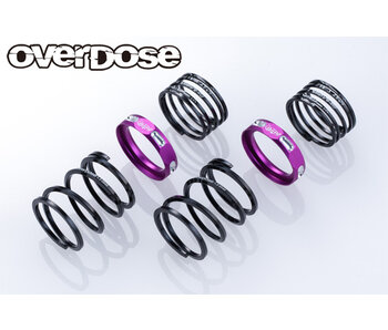 Overdose 4Edge Twin Spring 1.2-2050 φ1.2, 5.0 Coil, 20mm with Helper Spring / Purple (2)